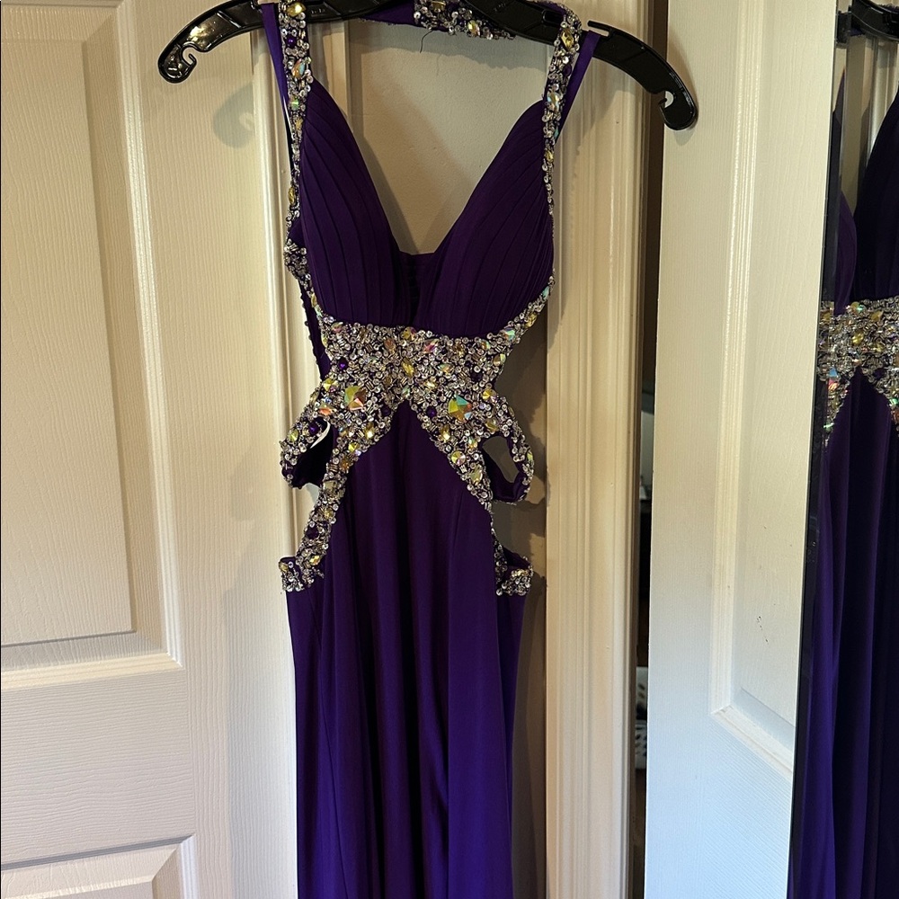 Stunning Purple Dress with Silver Accents
